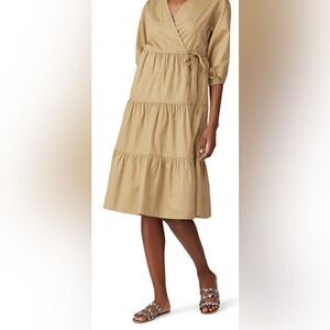 Sweet Baby Jamie
Taupe Wrap Midi Dress